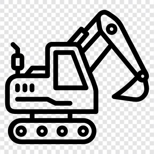 excavator, construction, machine, operator icon svg