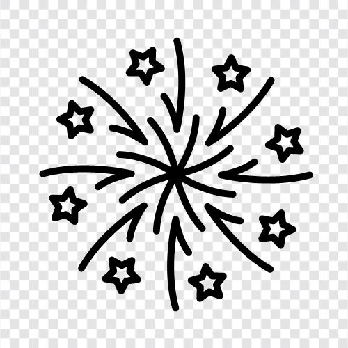 explosives, sparklers, Roman candles, party icon svg