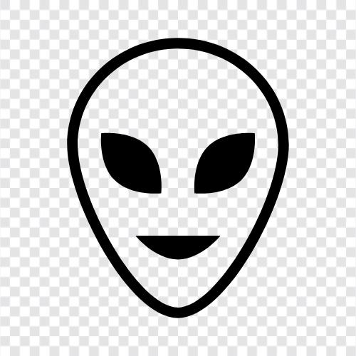 Dünya dışı, UFO, uzay, uzaylı yaşam ikon svg