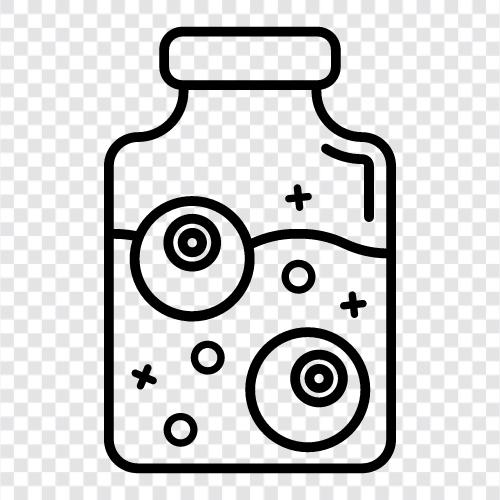 eyeball, jar, lids, storage icon svg