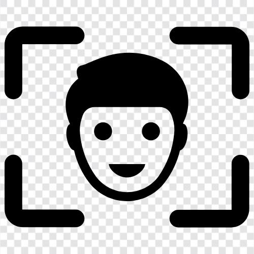 face detection, face recognition, camera face detection icon svg