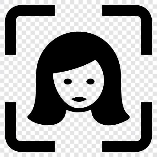 Gesichtserkennung, Gesichtserkennungsalgorithmus, Gesichtserkennungssoftware, Gesichtserkennungstechnologie symbol