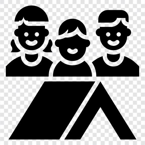 Familienurlaub, Familienfeiern, familienfreundlich, Familiencamp symbol