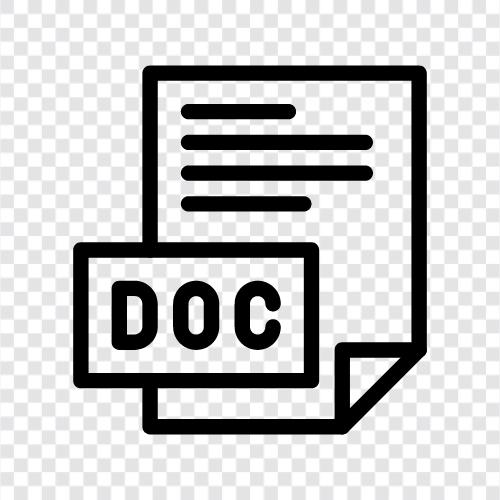 Dateitypen, pdf, docx, doc symbol