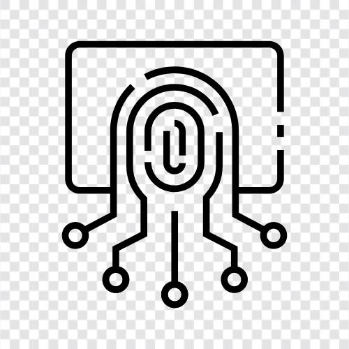 FingerabdruckZugang, FingerabdruckErkennung, FingerabdruckScanning, biometrischer Zugriff symbol
