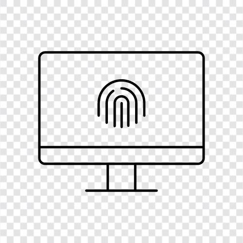 fingerprint scanner, biometric, security, desktop fingerprint icon svg