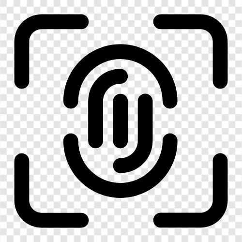 FingerabdruckScans, Fingerabdrücke, biometrische Scans, IrisScans symbol