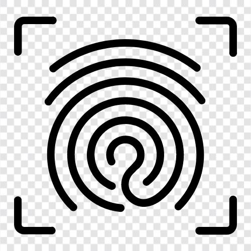 Fingerabdruck, Identifizierung, Strafregister, strafrechtliche Ermittlungen symbol