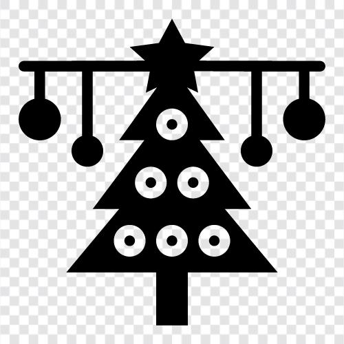 fir, tree, artificial, prelit icon svg