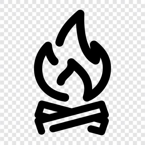 fire, night, outdoors, stars icon svg