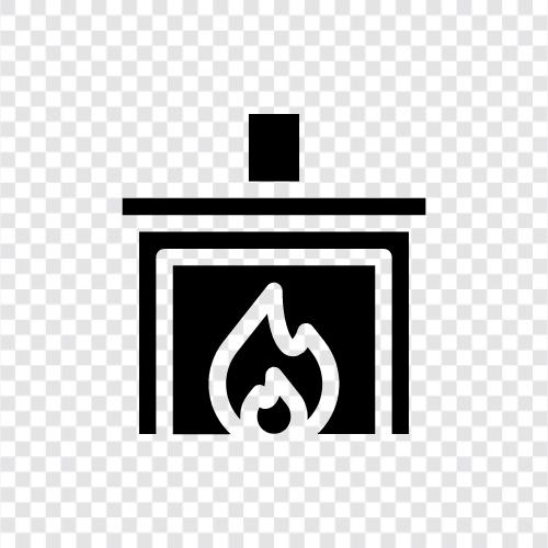 ateş, chimney, brick, ısıtıcı ikon svg
