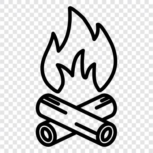 firewood, outdoor camping, camping stove, camping grill icon svg