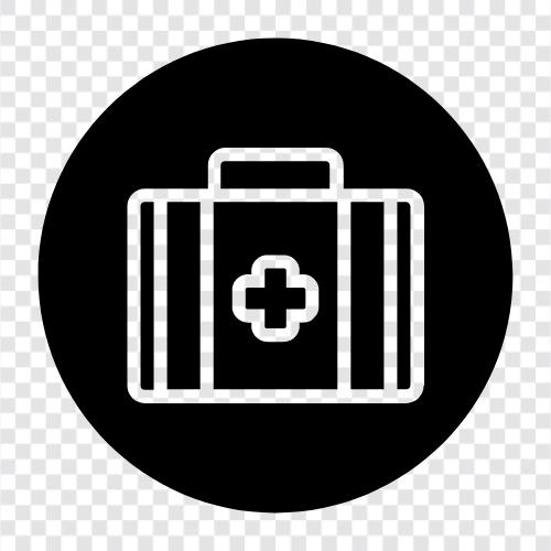 first aid kit, medical supplies, paramedic, medical alert icon svg