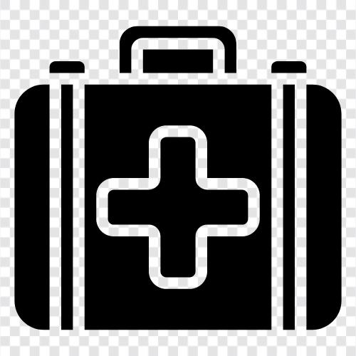 first aid kit, emergency medical kit, trauma kit, medical first aid kit icon svg