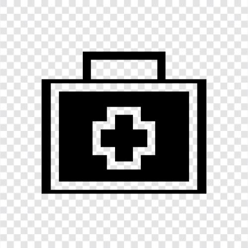 first aid kit, emergency medical kit, travel medical kit, pediatric medical kit icon svg