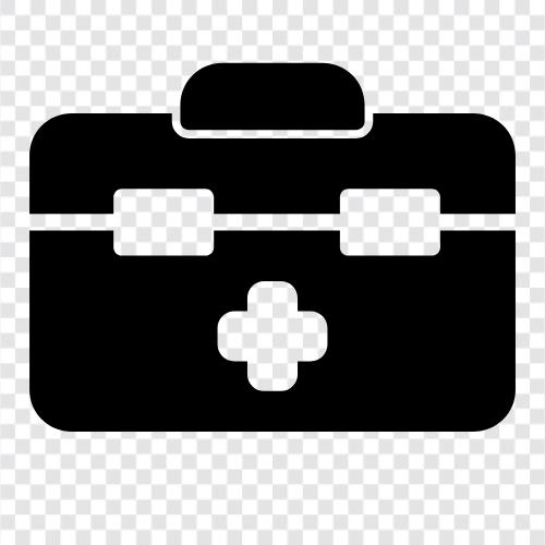 first aid kit, emergency kit, pharmacy, doctor icon svg