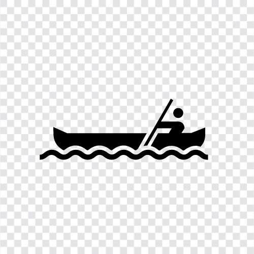 floating, kayak, white water, Canoe icon svg