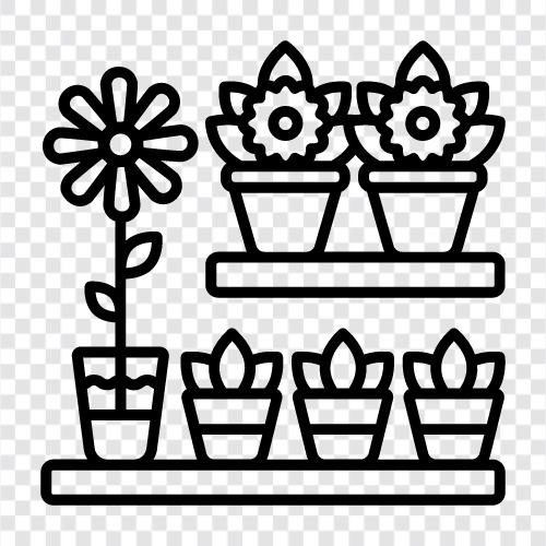 Blumentöpfe zum Verkauf, Blumentöpfe für Garten, Blumentöpfe für Pflanzen, Blumentöpfe symbol