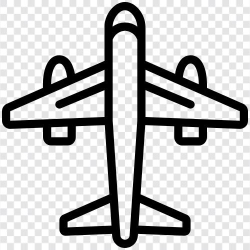 fliegen, flugzeug, abheben, landen symbol