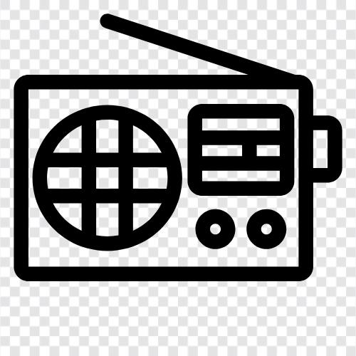 FM radio, AM radio, stereo radio, portable radio icon svg