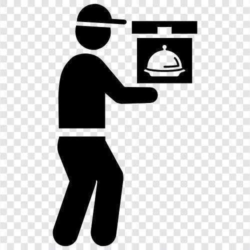 food delivery, pizza delivery boy, Chinese food delivery boy, sushi delivery boy icon svg