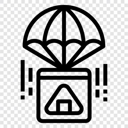 food, parachute, eat, food truck icon svg