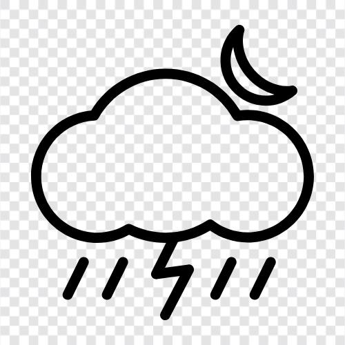 Vorhersage, Regen, Donner, Tornado symbol