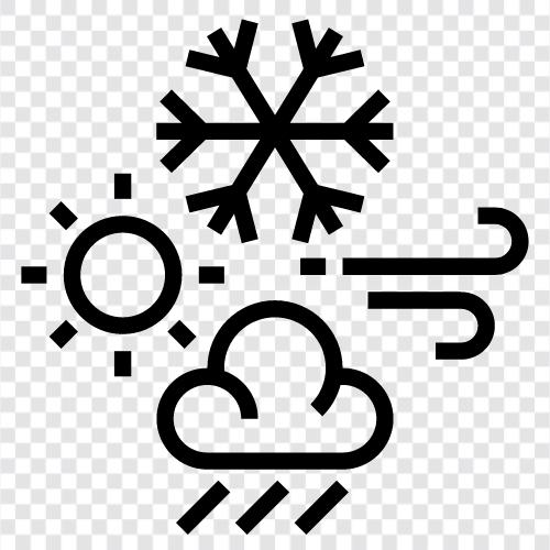 Vorhersage, Tornado, Hurrikan, Schnee symbol
