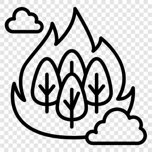 Wald, Waldbrand, Feuer, Inferno symbol