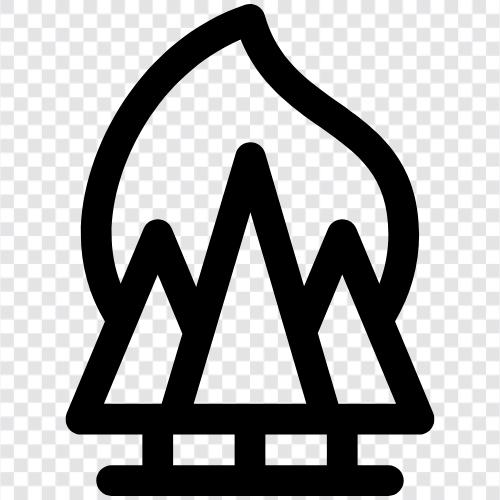 Waldbrand, Bürstenfeuer, Feuer symbol