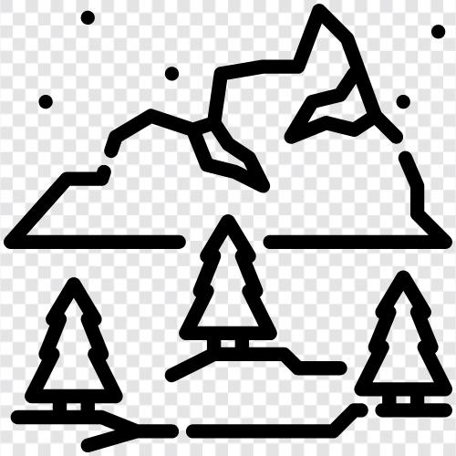 forest, mountain, landscape, nature icon svg