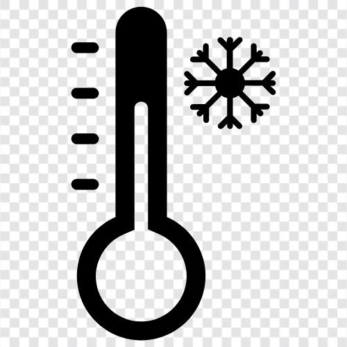 Gefriertemperatur, extreme Kältetemperatur, niedrige Temperatur, kalte Temperatur symbol