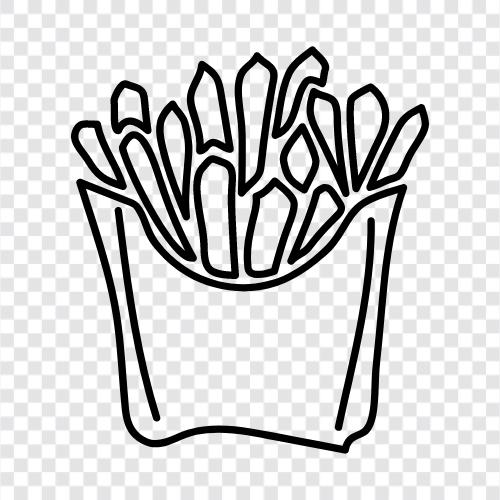 French fries, chips, potato, deepfried icon svg