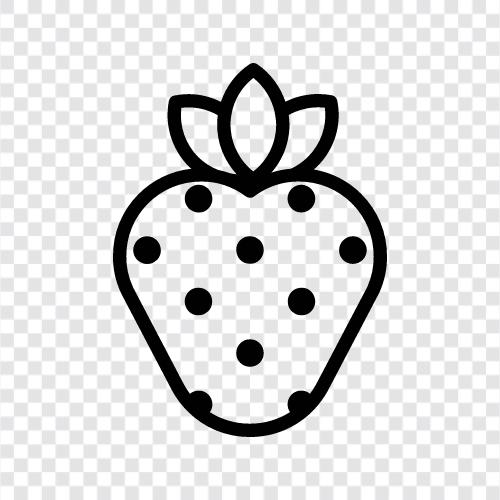 frische Erdbeeren, Erdbeermarmelade, Erdbeerkuchen, Erdbeereis symbol