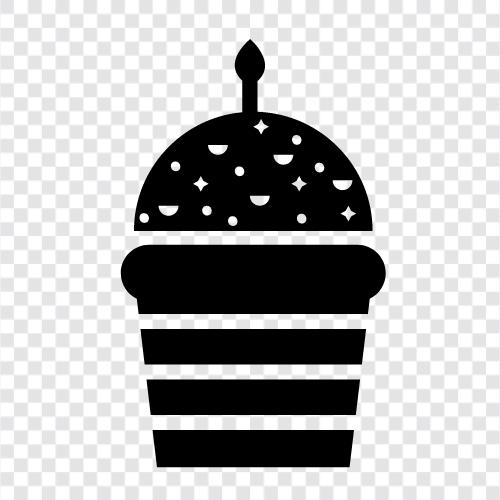 frosting, cake, pastry, Cupcake icon svg