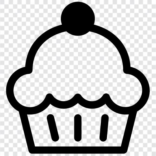 Frost, Kuchen, Geburtstag, Cupcake symbol