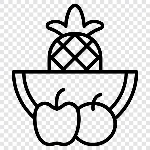 Obst, Obstkorb, Obstgetränke, Obstsalate symbol