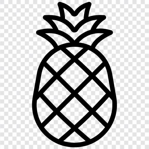 meyve, tropikal, tatlı, pineapple ikon svg