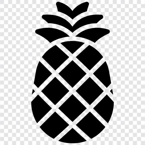 meyve, tropikal, tatlı, pineapple ikon svg