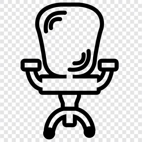 Möbel, Büro, Schreibtisch, Stuhl symbol
