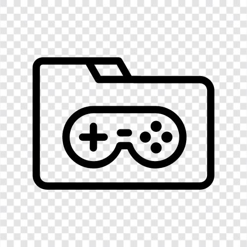 game, download, games, folder icon svg