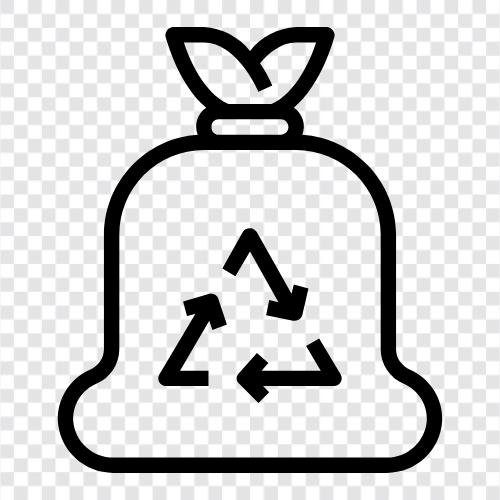 Müllbeutel, Abfallbeutel, Mülleimer, Recycling symbol