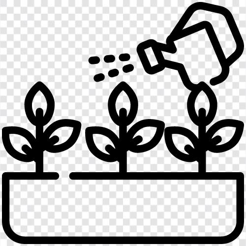 Garden Hose, Sprinkler System, Garden Fertilizer, Watering Can icon svg