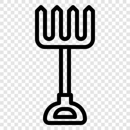 gardening, soil, fork, tines icon svg