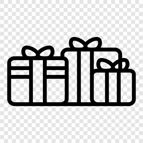 Geschenkideen, Geschenkverpackung, Geschenkkorb, Geschenkkarte symbol