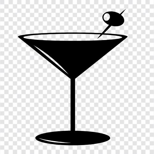 Gin, Vermouth, Dry Martini, geschüttelt symbol