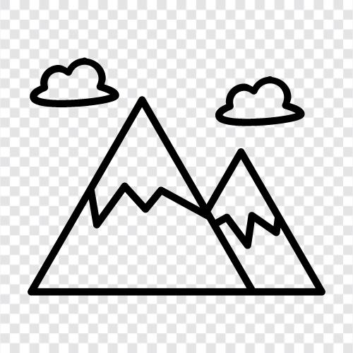 glacier, alpine, ice mountain icon svg