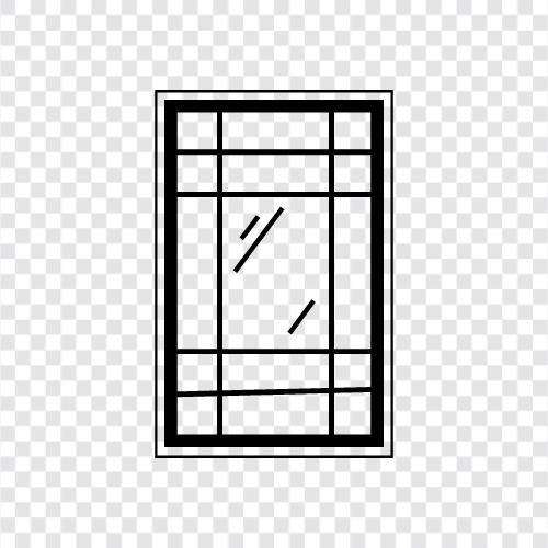 glass, view, front, interior icon svg