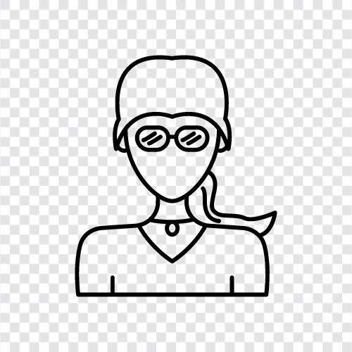 glasses for women, woman with specs, glasses for women with a thin face, woman with glasses icon svg