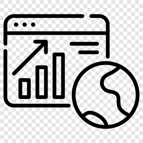 globale Daten, globale Erkenntnisse, globale Marktanalyse, globale Business Intelligence symbol